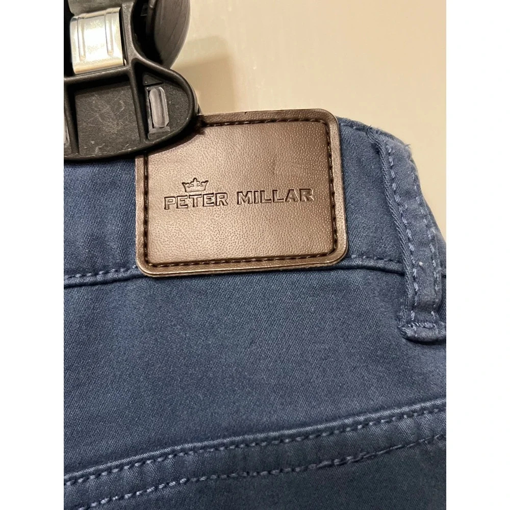 Peter Millar Men 32x33 Cotton Modal Stretch Five Pocket Pants Teal Blue Straight